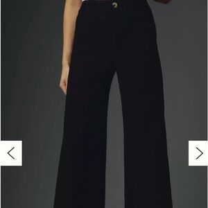 Anthropologie Maeve Colette Cropped Wide Leg black pants- 33 TALL